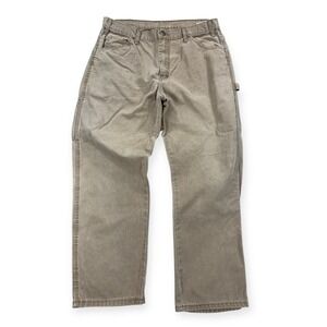 Dickies Carpenter Pants Men's 36x30 Brown Relaxed Fit Duck Canvas Work Utility